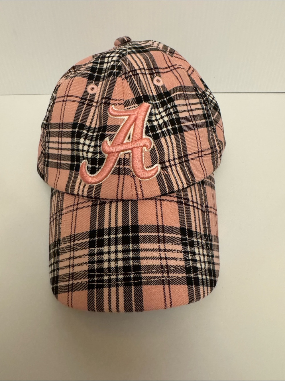 University of Alabama Pink Plaid Baseball Cap, adjustable